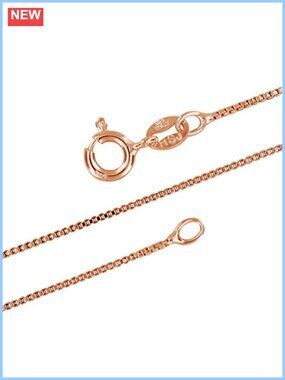 14kt Rose Gold Plated Sterling Silver 1mm Box Chain Necklace 20 Inch Thin